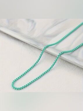 Mint Green Box Chain Necklace